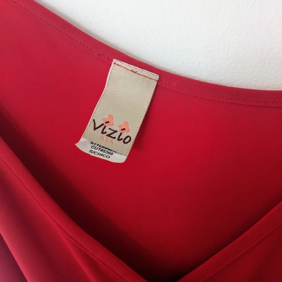 Red Wrap Midi Dress - Picture 3 of 4